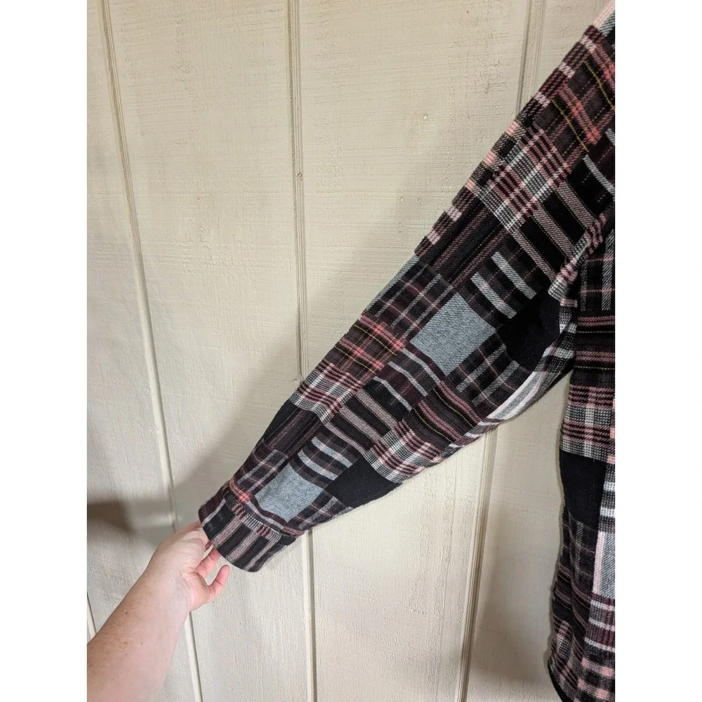 Banana Republic Patchwork Plaid Flannel Shirt Multi-Color Mens M